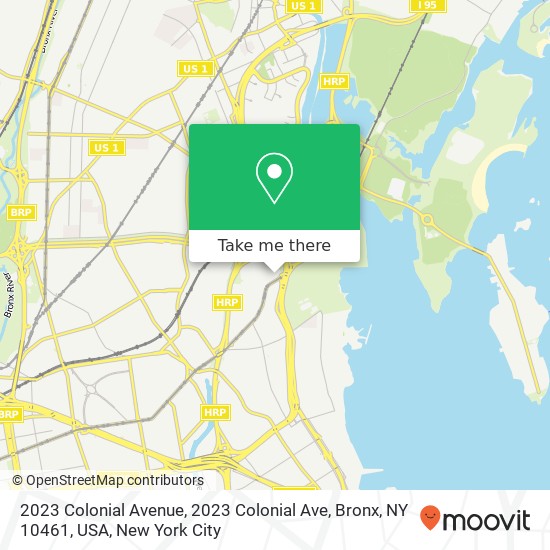 Mapa de 2023 Colonial Avenue, 2023 Colonial Ave, Bronx, NY 10461, USA