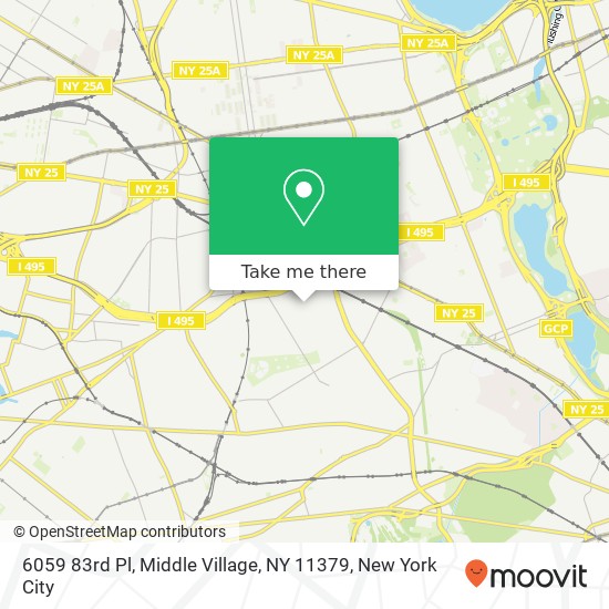 Mapa de 6059 83rd Pl, Middle Village, NY 11379