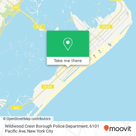 Mapa de Wildwood Crest Borough Police Department, 6101 Pacific Ave