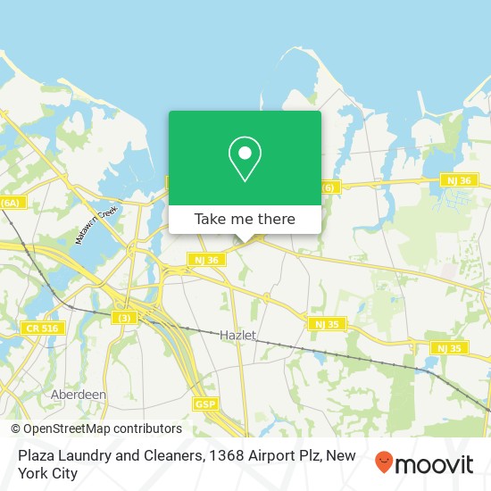 Plaza Laundry and Cleaners, 1368 Airport Plz map