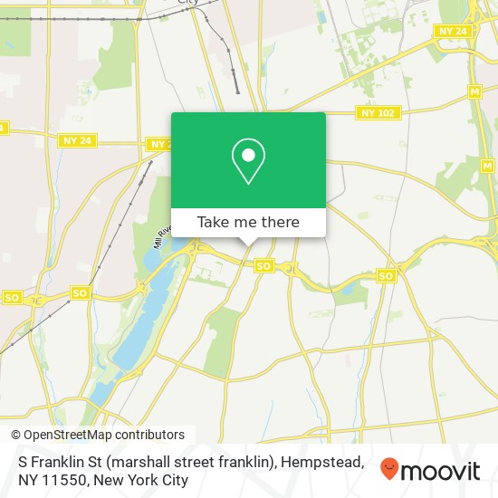 Mapa de S Franklin St (marshall street franklin), Hempstead, NY 11550