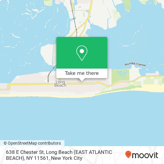 Mapa de 638 E Chester St, Long Beach (EAST ATLANTIC BEACH), NY 11561