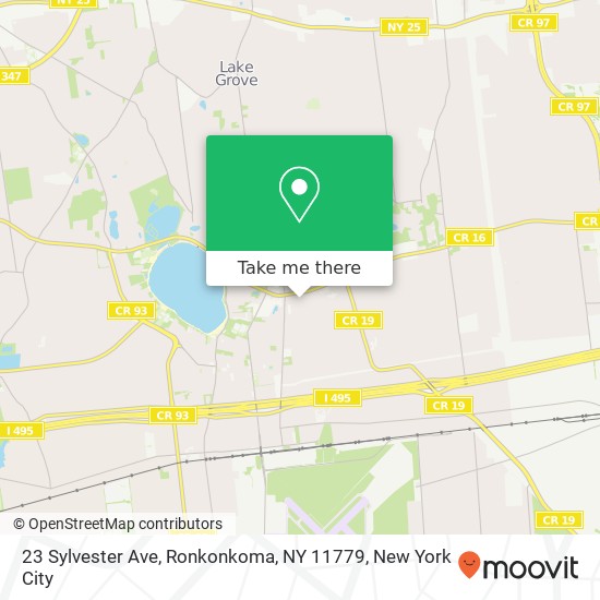 Mapa de 23 Sylvester Ave, Ronkonkoma, NY 11779