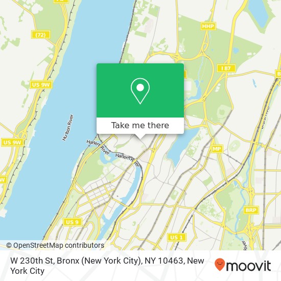 Mapa de W 230th St, Bronx (New York City), NY 10463