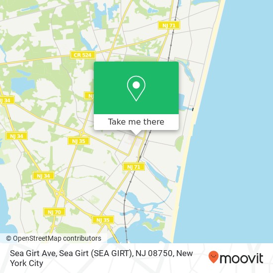 Sea Girt Ave, Sea Girt (SEA GIRT), NJ 08750 map