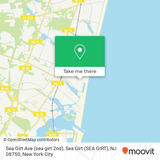 Sea Girt Ave (sea girt 2nd), Sea Girt (SEA GIRT), NJ 08750 map