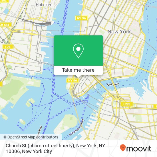 Mapa de Church St (church street liberty), New York, NY 10006