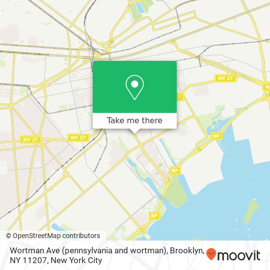 Wortman Ave (pennsylvania and wortman), Brooklyn, NY 11207 map