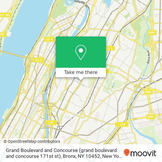 Grand Boulevard and Concourse (grand boulevard and concourse 171st st), Bronx, NY 10452 map