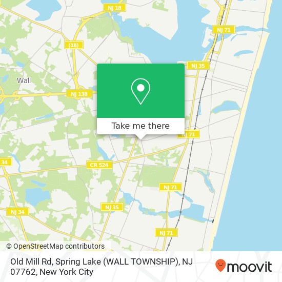Mapa de Old Mill Rd, Spring Lake (WALL TOWNSHIP), NJ 07762