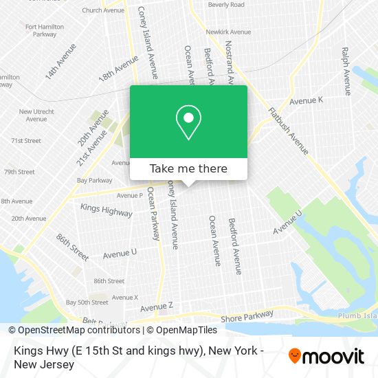 Kings Hwy (E 15th St and kings hwy) map