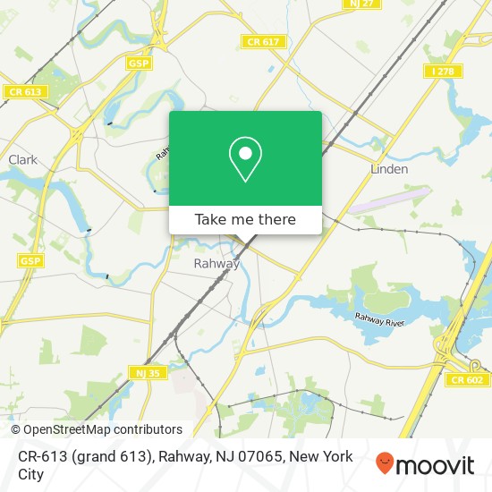 Mapa de CR-613 (grand 613), Rahway, NJ 07065