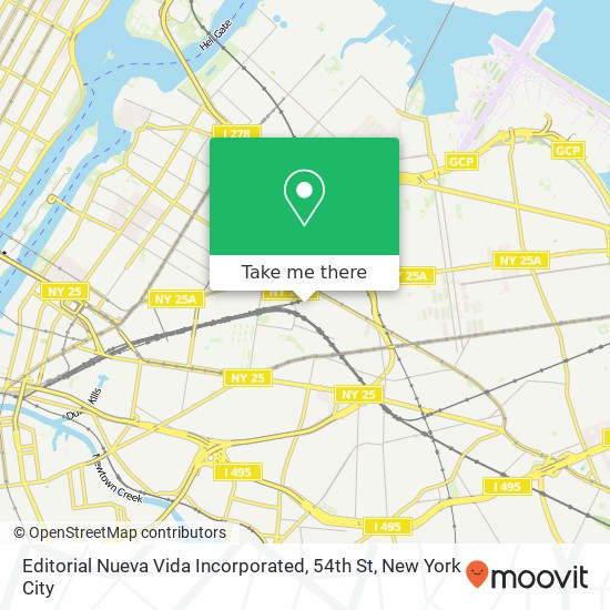 Editorial Nueva Vida Incorporated, 54th St map
