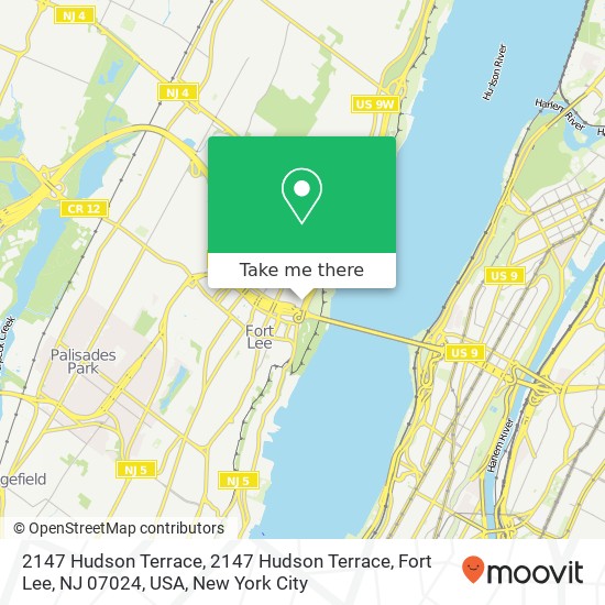 2147 Hudson Terrace, 2147 Hudson Terrace, Fort Lee, NJ 07024, USA map