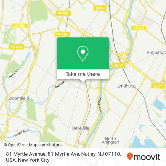 81 Myrtle Avenue, 81 Myrtle Ave, Nutley, NJ 07110, USA map