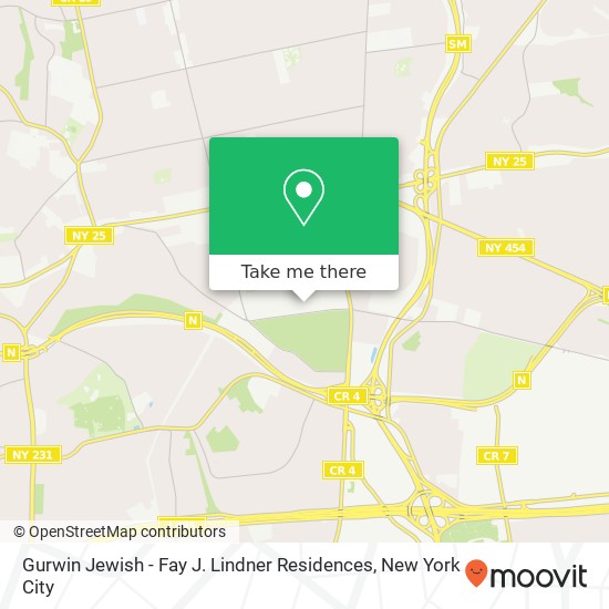 Mapa de Gurwin Jewish - Fay J. Lindner Residences
