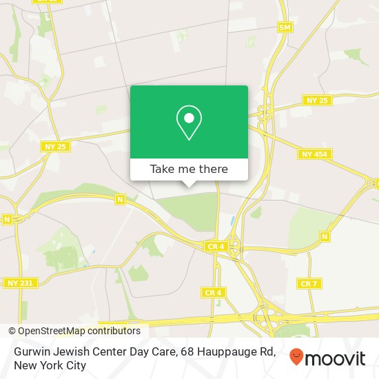 Mapa de Gurwin Jewish Center Day Care, 68 Hauppauge Rd