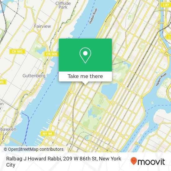Mapa de Ralbag J Howard Rabbi, 209 W 86th St