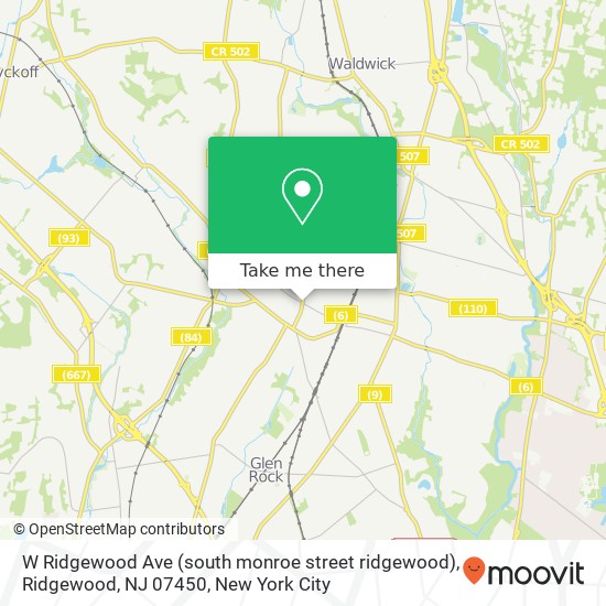 W Ridgewood Ave (south monroe street ridgewood), Ridgewood, NJ 07450 map