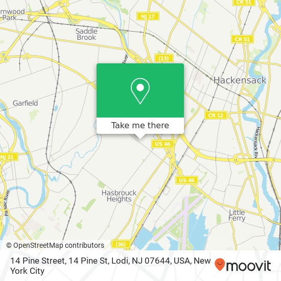 14 Pine Street, 14 Pine St, Lodi, NJ 07644, USA map