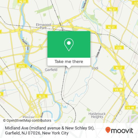 Midland Ave (midland avenue & New Schley St), Garfield, NJ 07026 map
