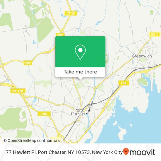 Mapa de 77 Hewlett Pl, Port Chester, NY 10573