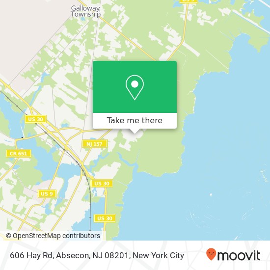 Mapa de 606 Hay Rd, Absecon, NJ 08201