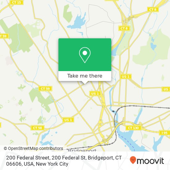 200 Federal Street, 200 Federal St, Bridgeport, CT 06606, USA map