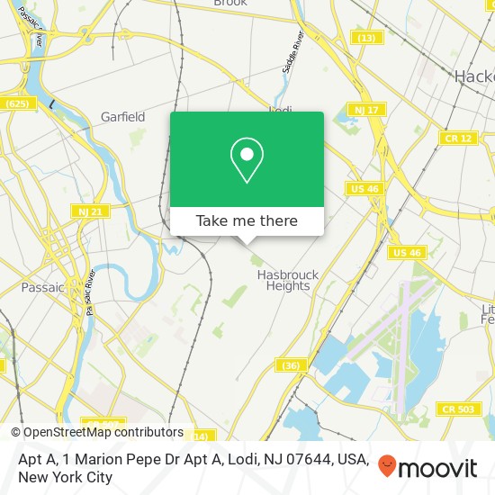 Apt A, 1 Marion Pepe Dr Apt A, Lodi, NJ 07644, USA map