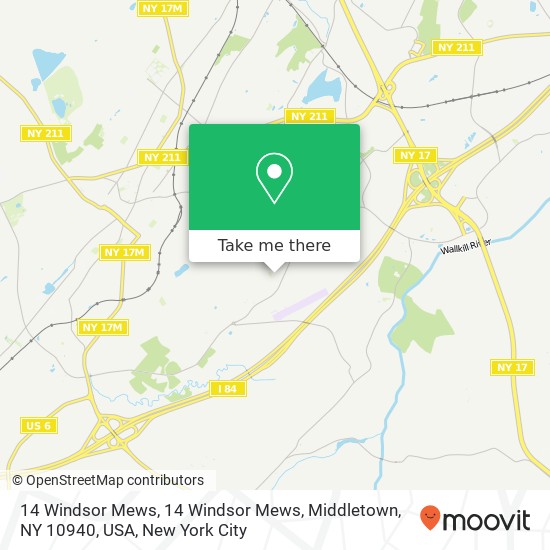Mapa de 14 Windsor Mews, 14 Windsor Mews, Middletown, NY 10940, USA