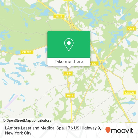 L'Amore Laser and Medical Spa, 176 US Highway 9 map