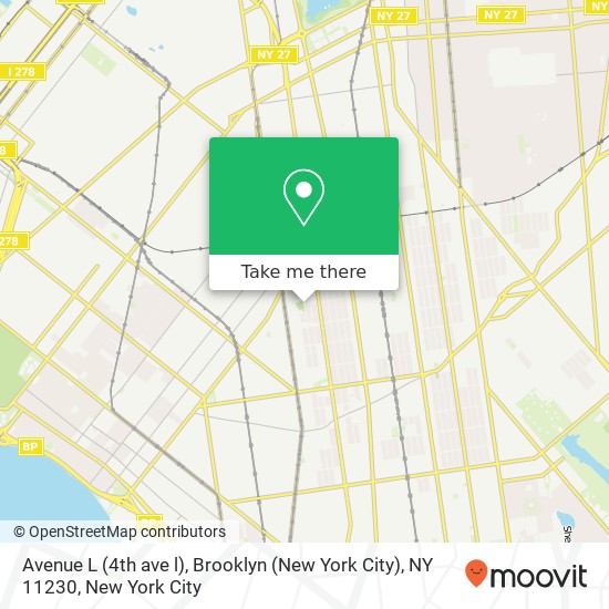 Mapa de Avenue L (4th ave l), Brooklyn (New York City), NY 11230