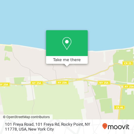 Mapa de 101 Freya Road, 101 Freya Rd, Rocky Point, NY 11778, USA