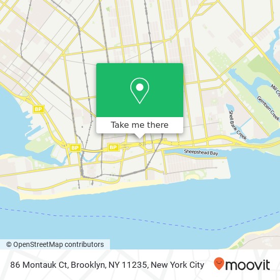 Mapa de 86 Montauk Ct, Brooklyn, NY 11235