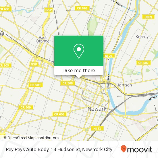 Rey Reys Auto Body, 13 Hudson St map