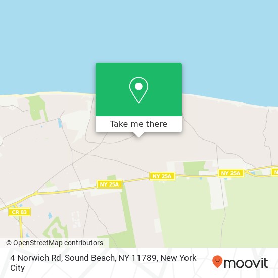 Mapa de 4 Norwich Rd, Sound Beach, NY 11789