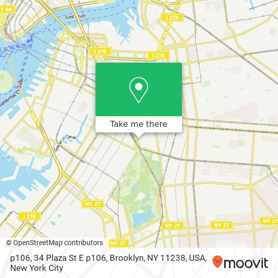 Mapa de p106, 34 Plaza St E p106, Brooklyn, NY 11238, USA