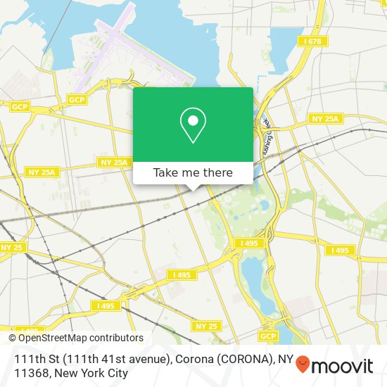 Mapa de 111th St (111th 41st avenue), Corona (CORONA), NY 11368