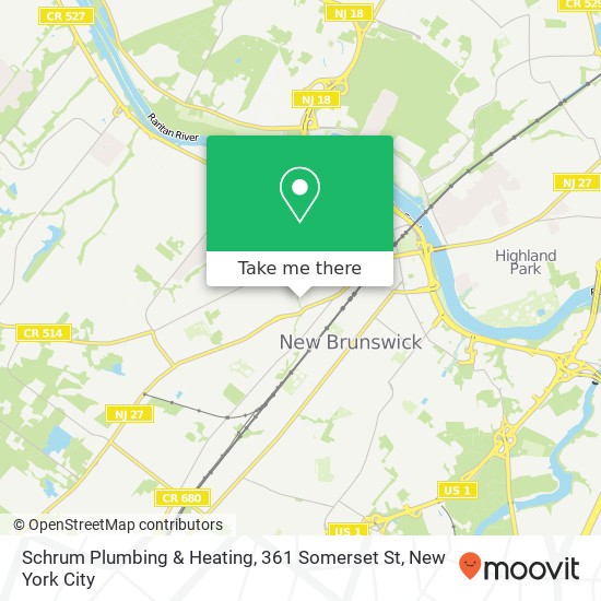 Mapa de Schrum Plumbing & Heating, 361 Somerset St