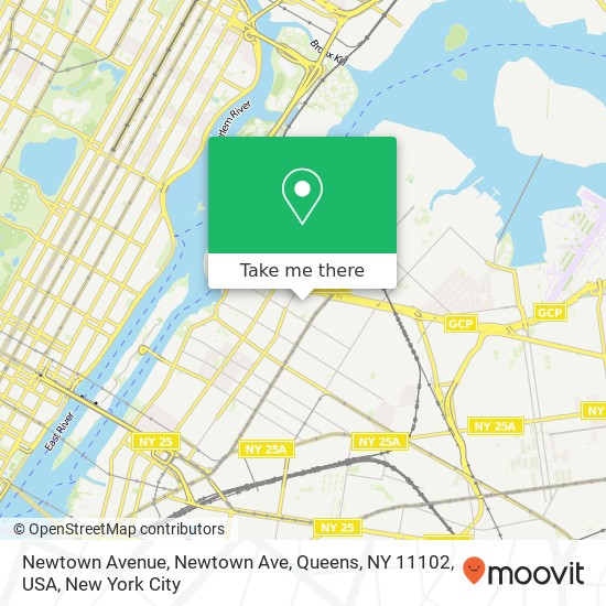 Newtown Avenue, Newtown Ave, Queens, NY 11102, USA map