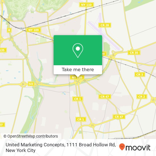 Mapa de United Marketing Concepts, 1111 Broad Hollow Rd