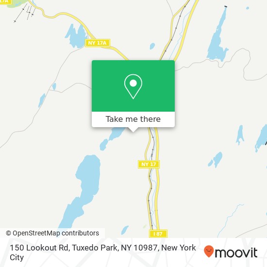 Mapa de 150 Lookout Rd, Tuxedo Park, NY 10987