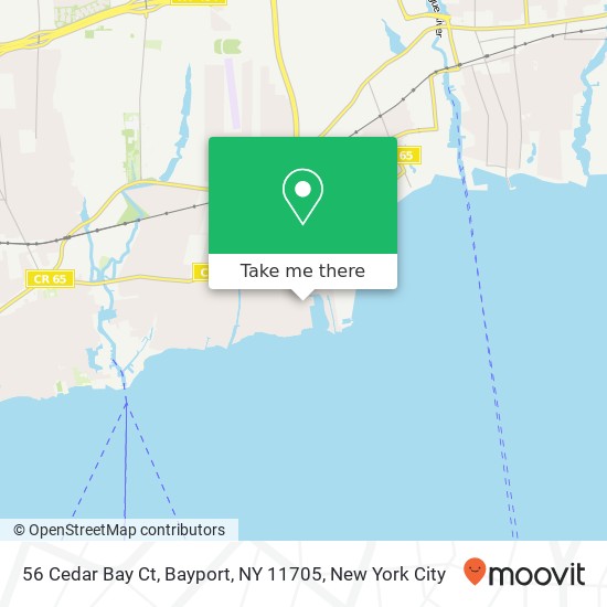 Mapa de 56 Cedar Bay Ct, Bayport, NY 11705
