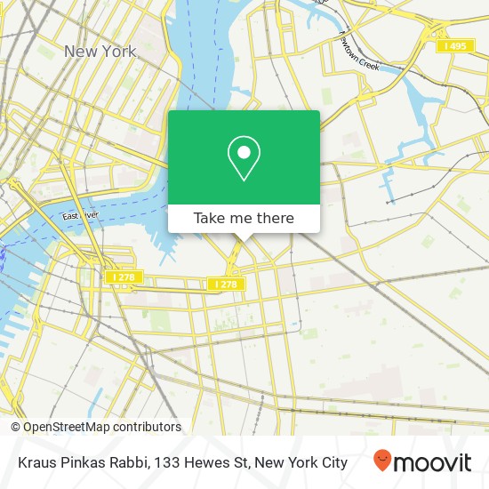 Mapa de Kraus Pinkas Rabbi, 133 Hewes St