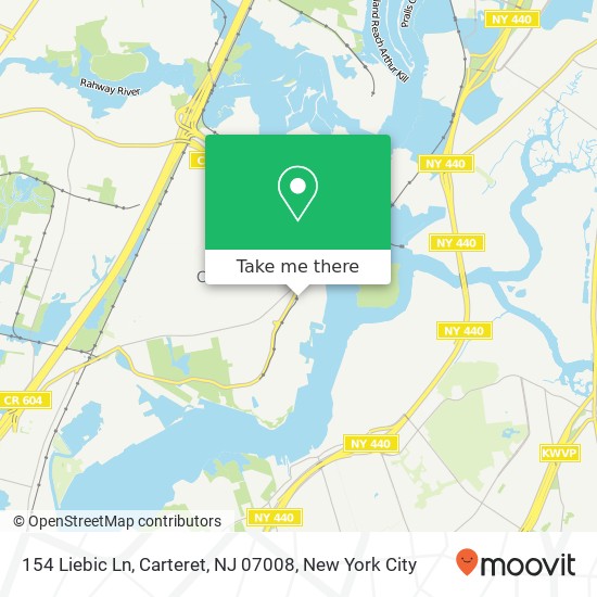 Mapa de 154 Liebic Ln, Carteret, NJ 07008