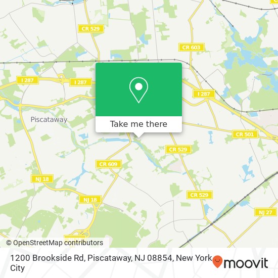 Mapa de 1200 Brookside Rd, Piscataway, NJ 08854