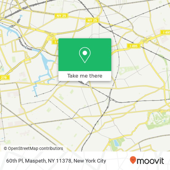 Mapa de 60th Pl, Maspeth, NY 11378