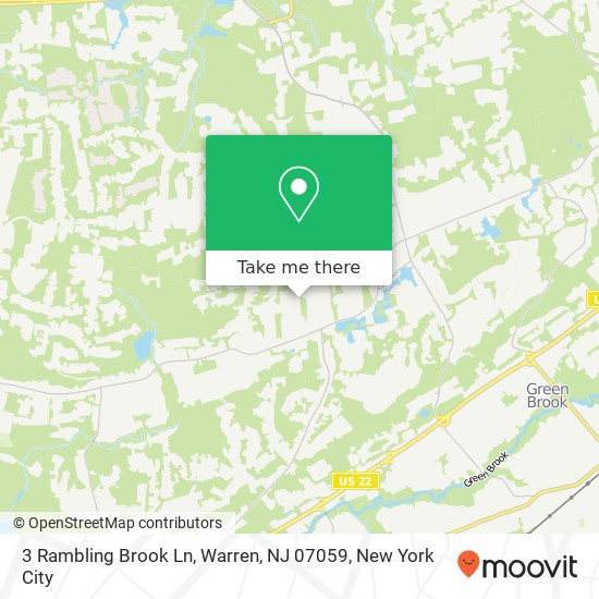 Mapa de 3 Rambling Brook Ln, Warren, NJ 07059