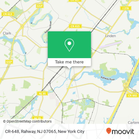 Mapa de CR-648, Rahway, NJ 07065