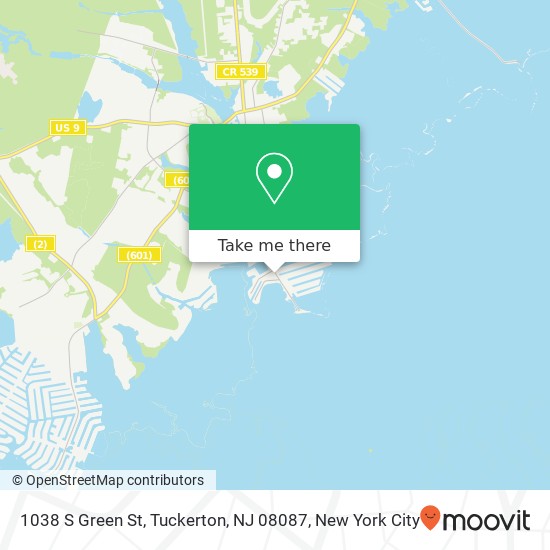 Mapa de 1038 S Green St, Tuckerton, NJ 08087